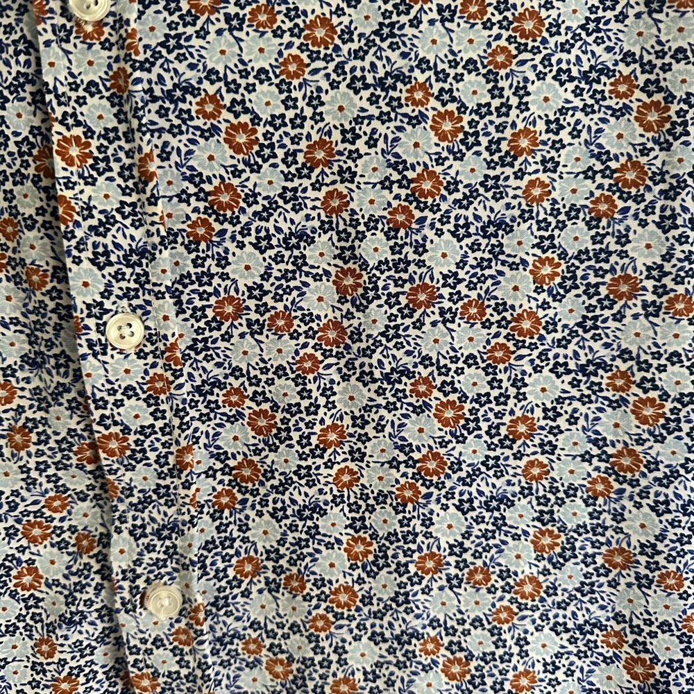 Report Collection Mens Floral Button Up Shirt NWOT Hyper Stretch - Picture 4 of 5